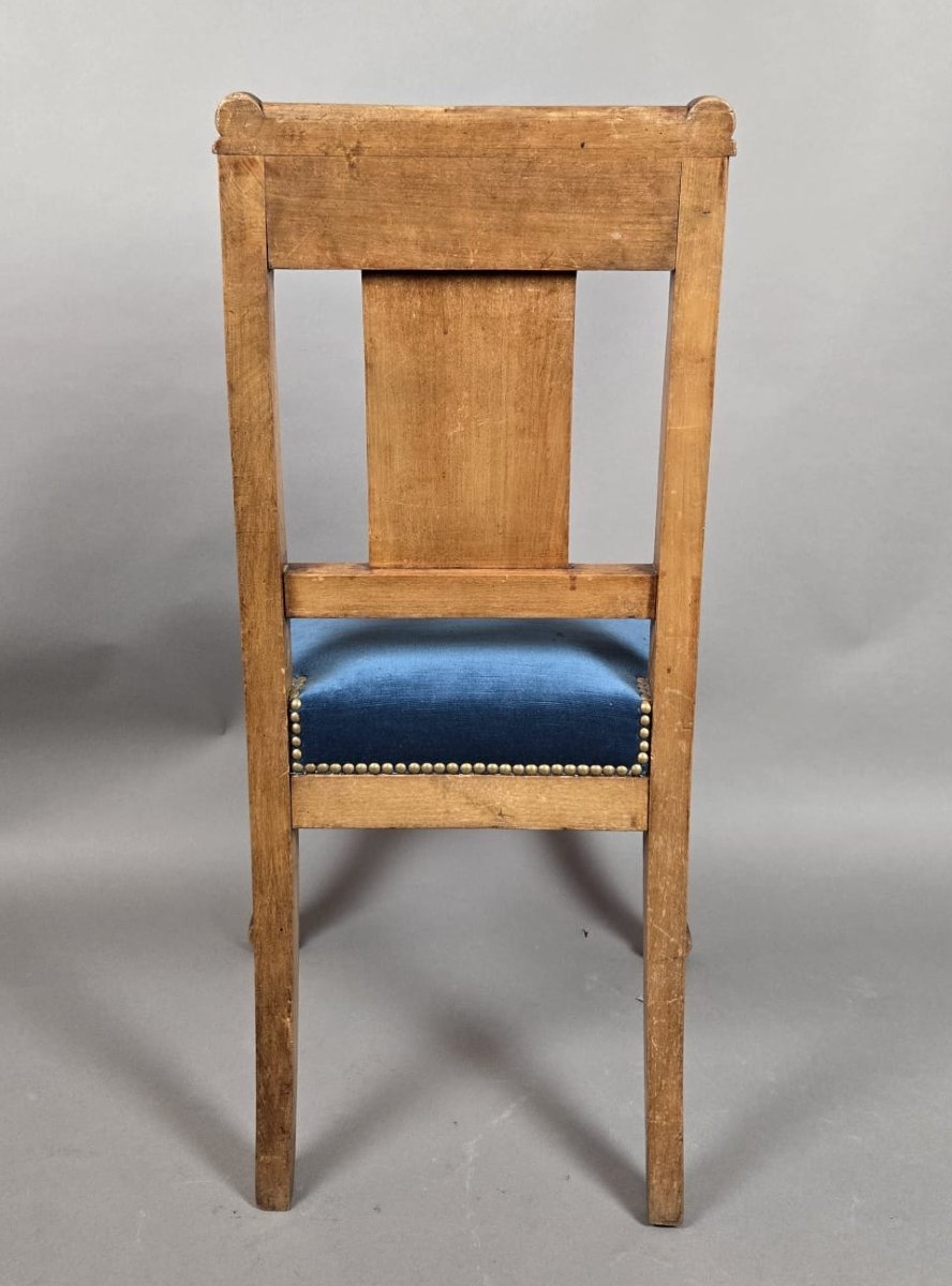 Suite de 4 chaises de style Directoire en merisier, fin 19th-photo-7