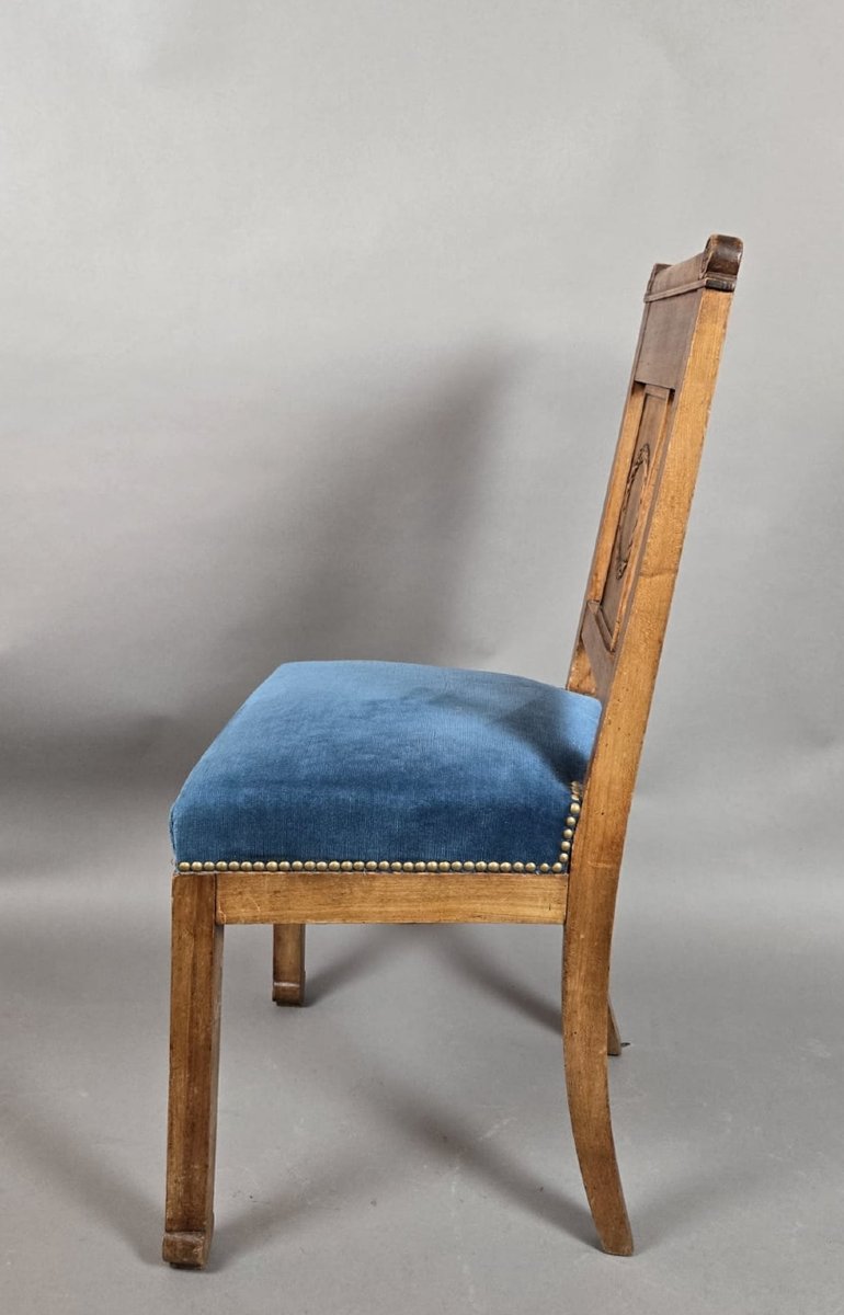 Suite de 4 chaises de style Directoire en merisier, fin 19th-photo-8