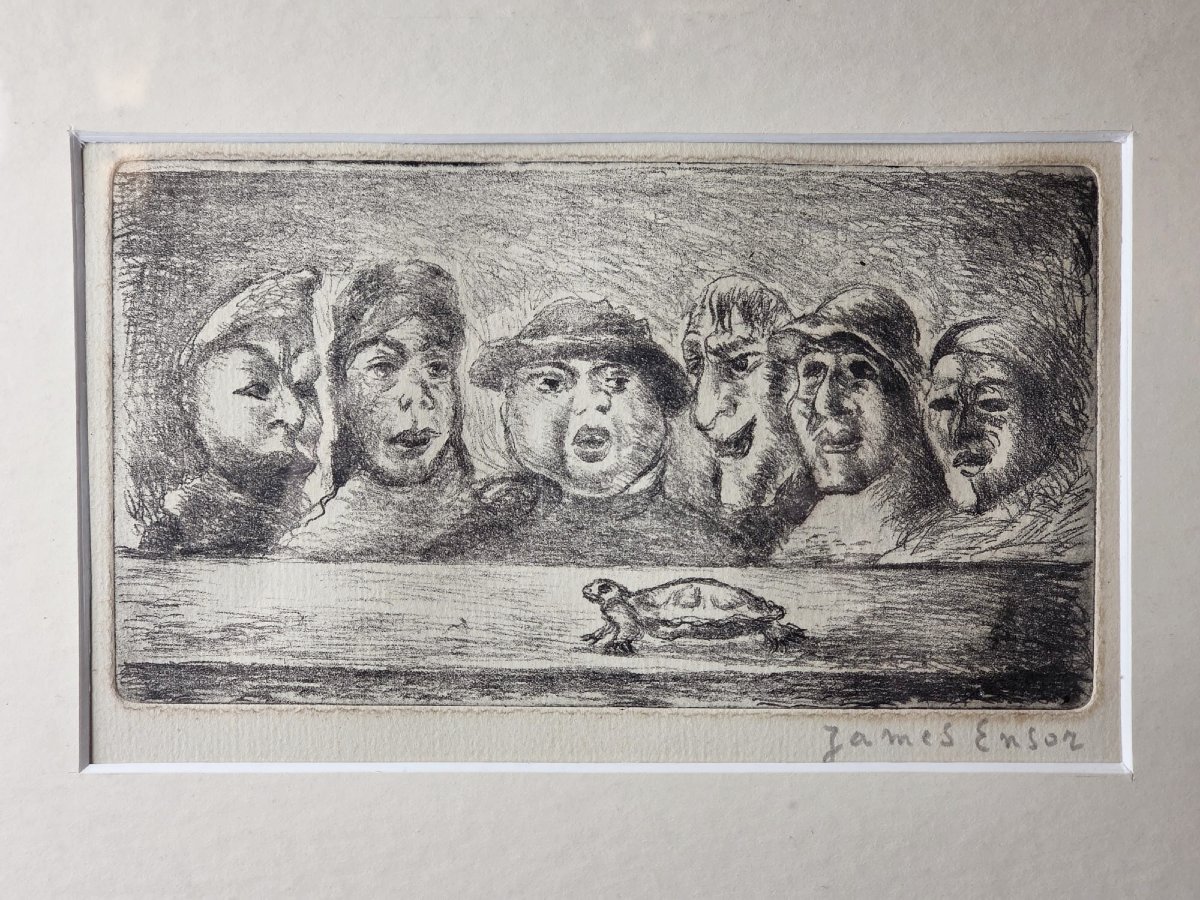 James Ensor, Eau forte d'après le tableau "Le roi peste" de 1895-photo-2