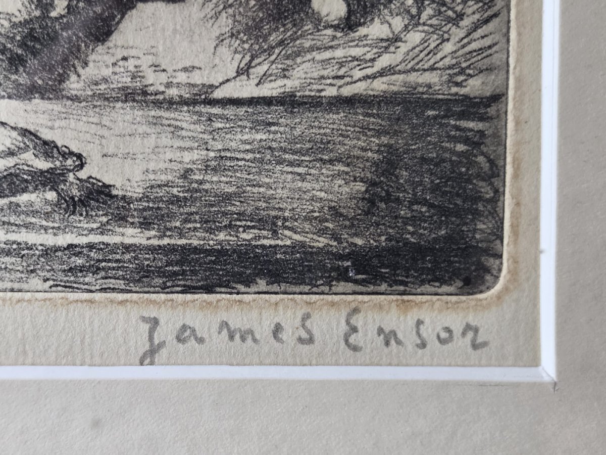 James Ensor, Eau forte d'après le tableau "Le roi peste" de 1895-photo-4
