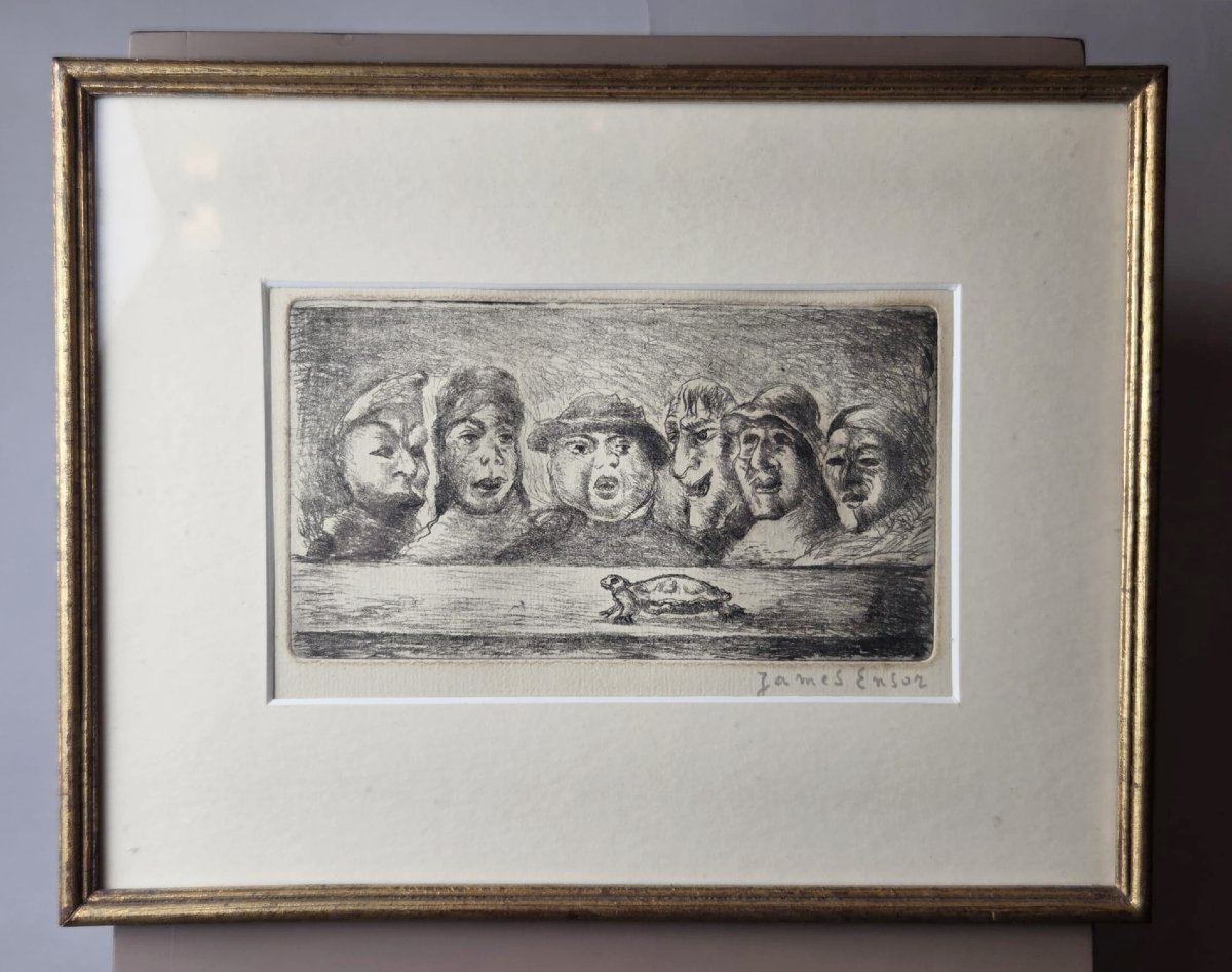 James Ensor, Eau forte d'après le tableau "Le roi peste" de 1895