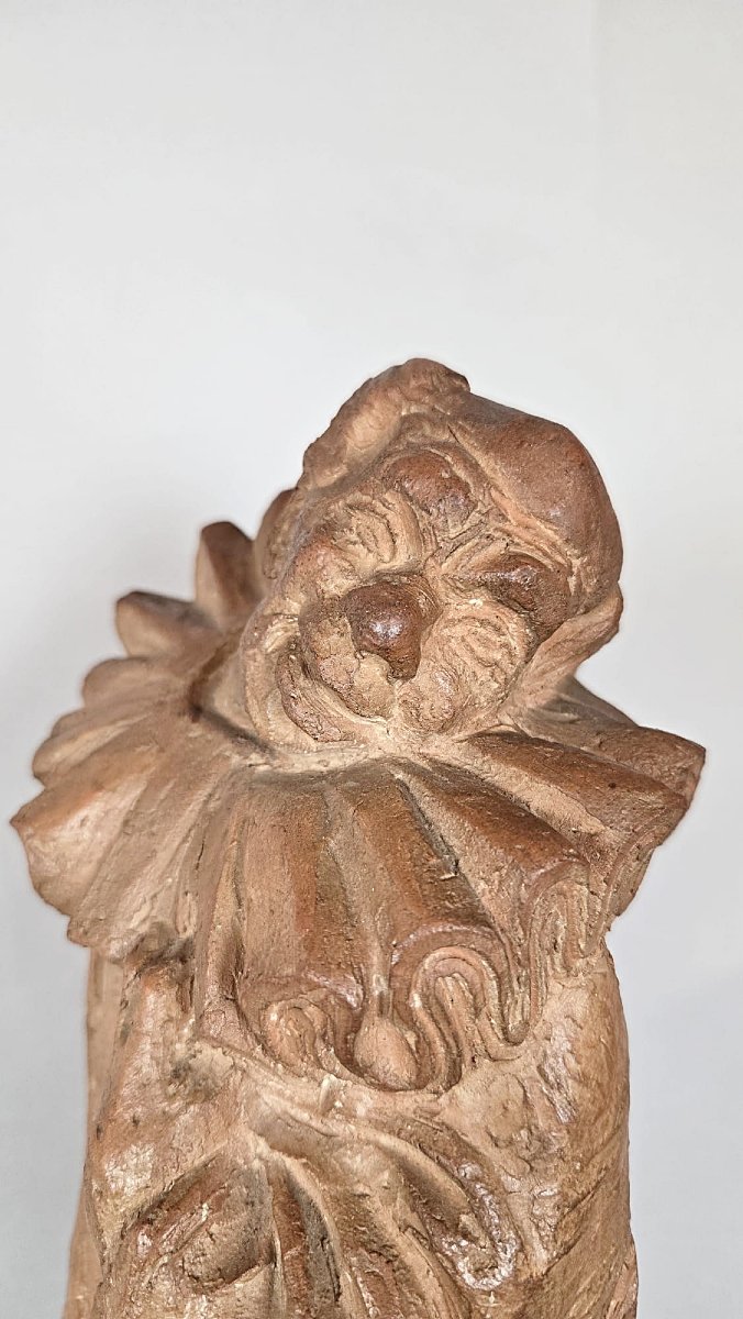 Terracotta Sculpture, “the Clown,” By Georges Adelaere (1901–1980), Belgian School-photo-7