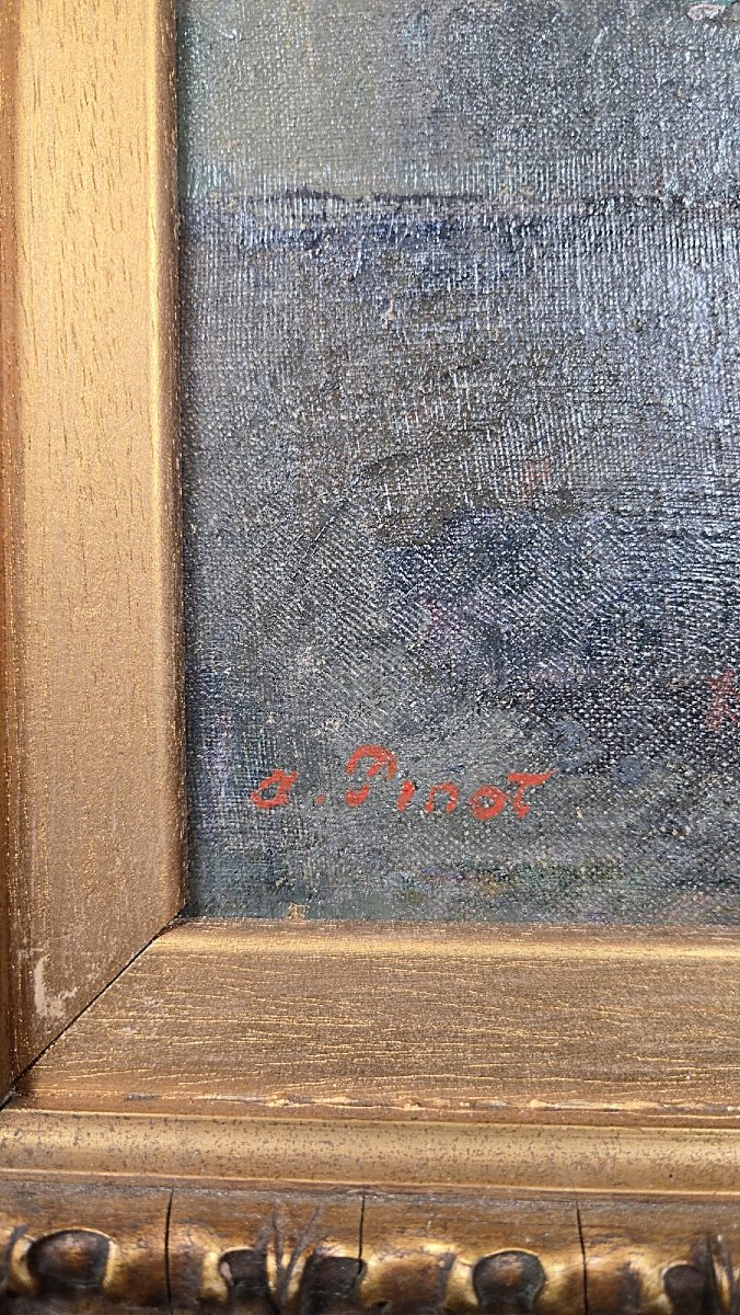 Albert Pinot (1875–1932), Oil On Canvas, “bouquet Of Flowers,” Signed A. Pinot, 20th Century-photo-2