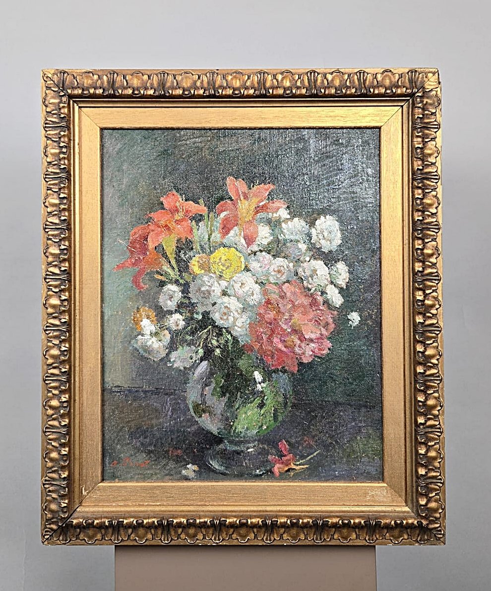 Albert Pinot (1875–1932), Oil On Canvas, “bouquet Of Flowers,” Signed A. Pinot, 20th Century