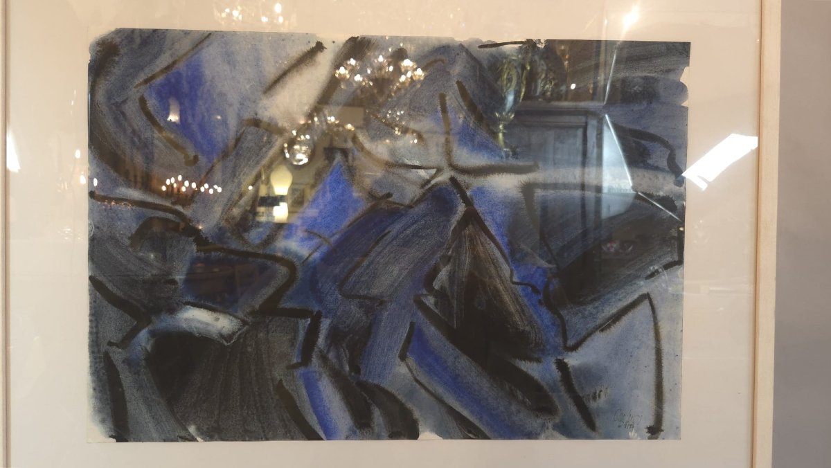 Aquarelle et gouache sur papier, Jan Saverys, datée de 1989