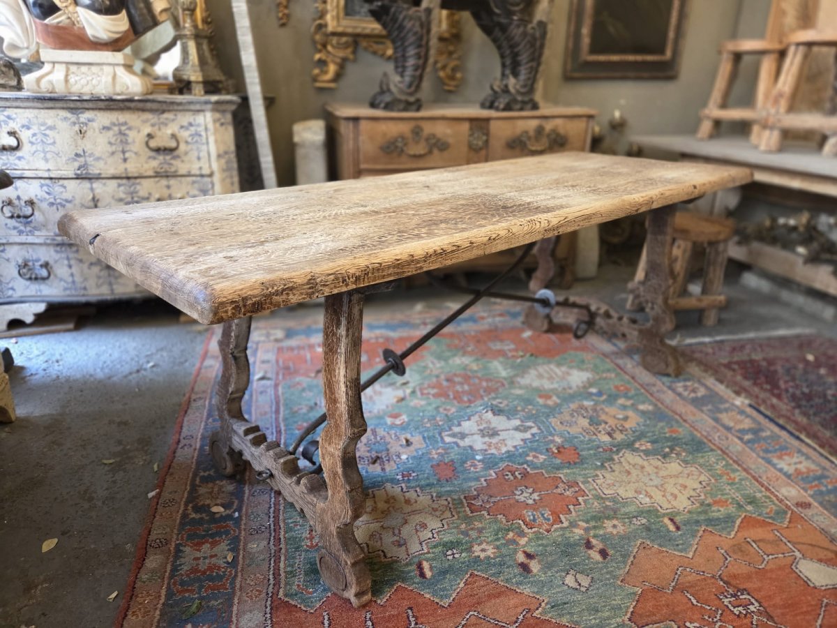 Table Espagnole en chêne, 19th-photo-2