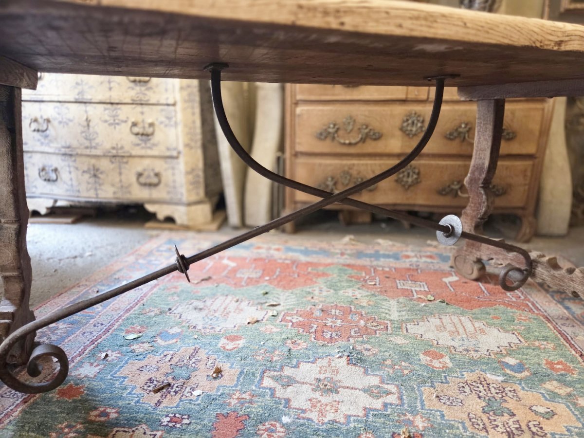 Table Espagnole en chêne, 19th-photo-3