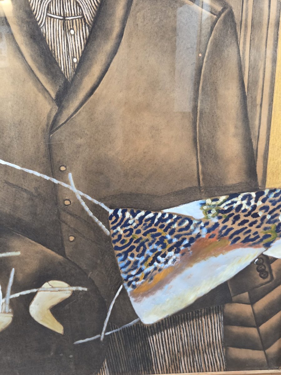 Dario Caterina,  école belge 20th, Pastel signé et daté 1955-photo-3