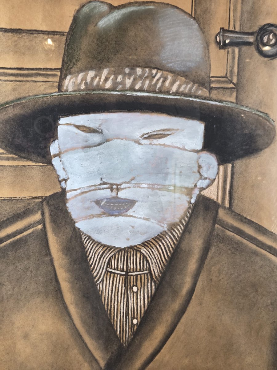Dario Caterina,  école belge 20th, Pastel signé et daté 1955-photo-2