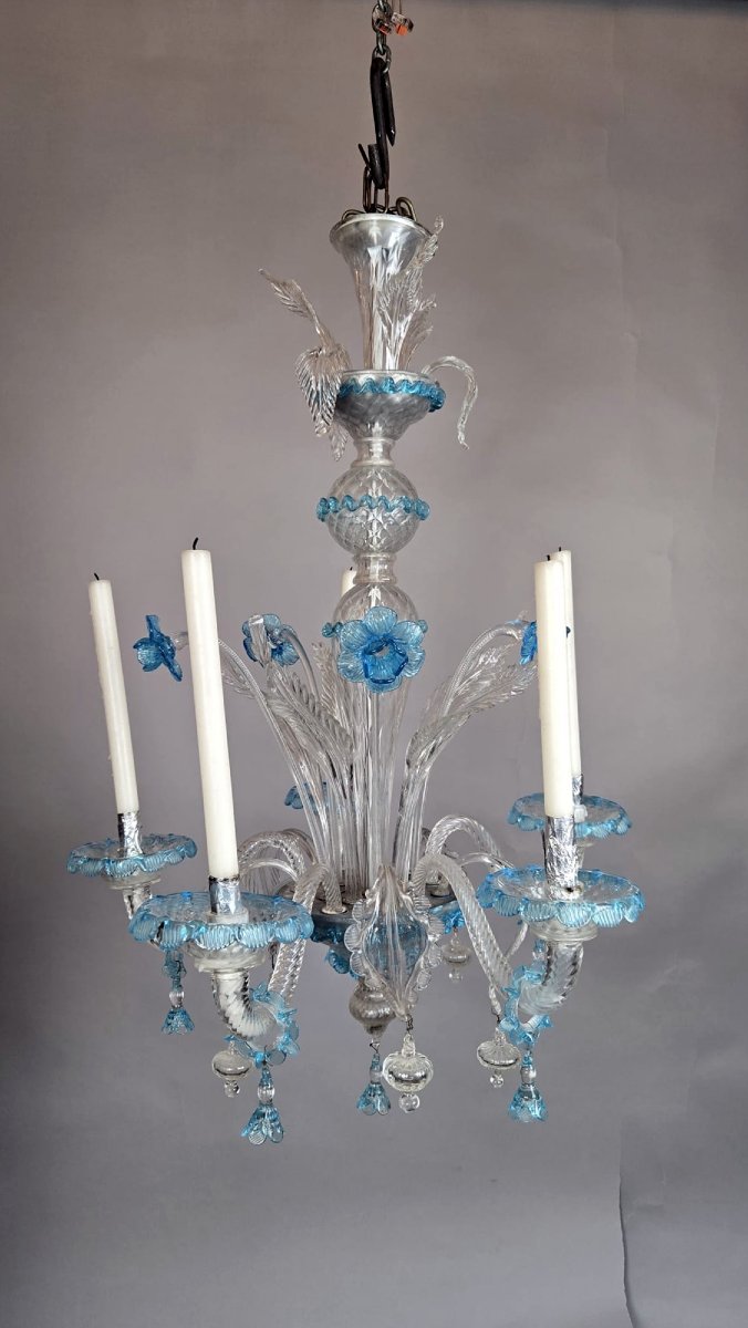 Lustre Murano à 4 bougies (non électrifié)
