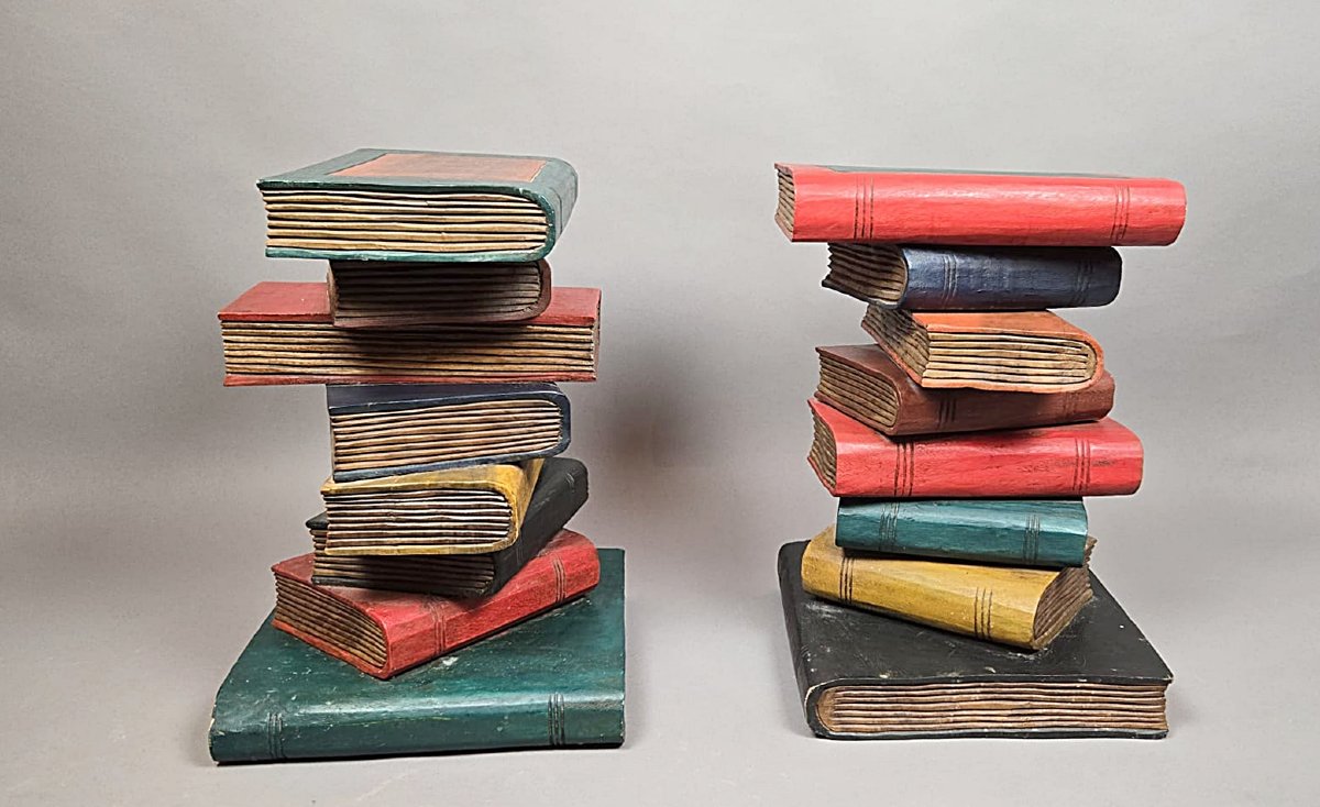 Pair Of “stacked Books” Side Tables, Attributed To Maitland-smith