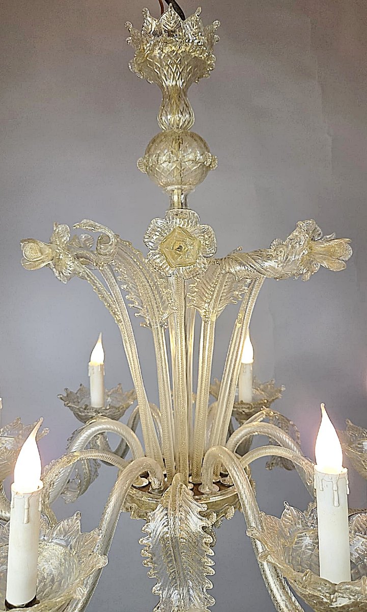 6-arm Murano Chandelier, 20th Century-photo-4