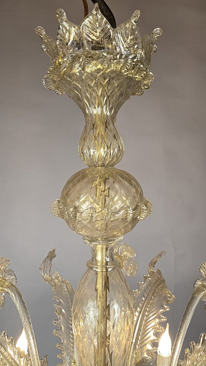 6-arm Murano Chandelier, 20th Century-photo-7