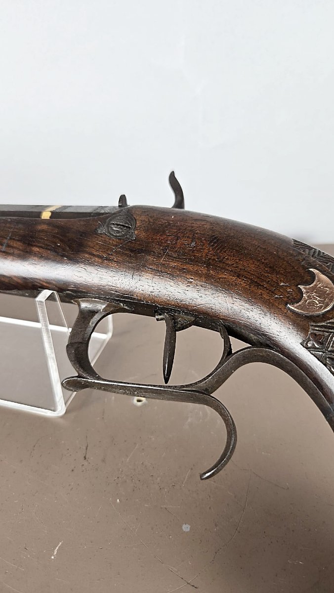 Pistolet de duel signé en or, "A St Etienne", circa 1835-photo-4