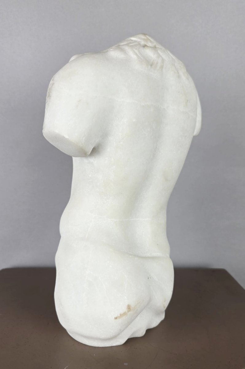 Torse en marbre blanc, 20th-photo-4