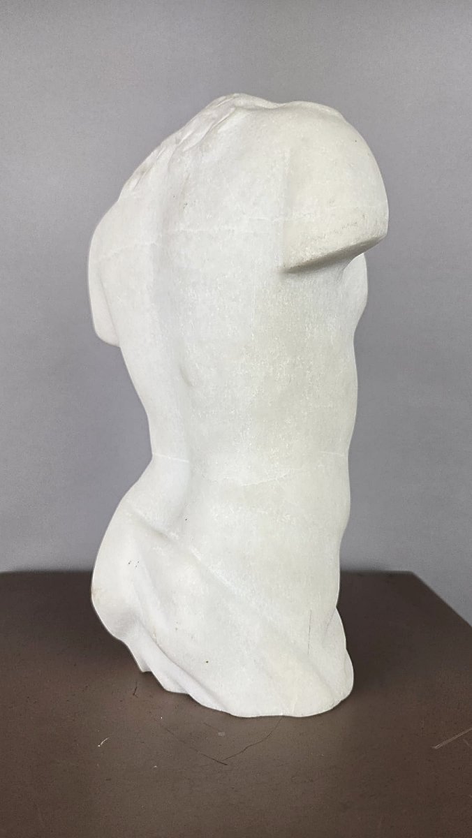 Torse en marbre blanc, 20th-photo-5