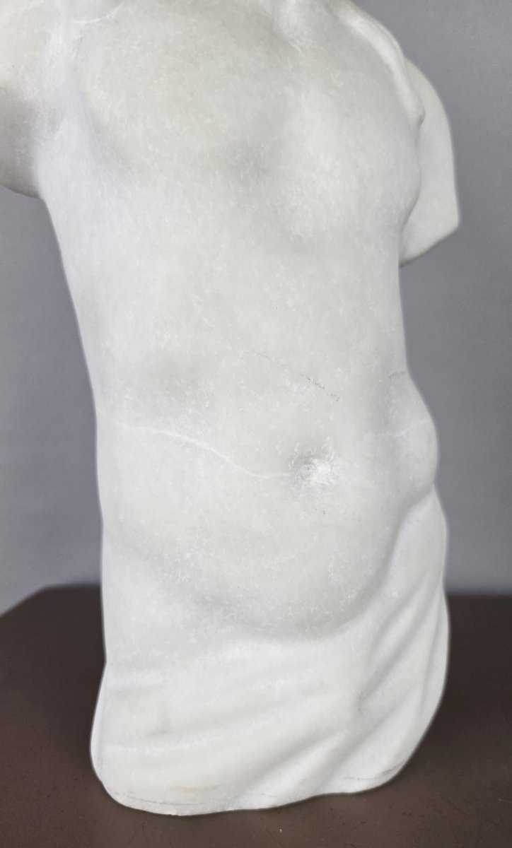 Torse en marbre blanc, 20th-photo-7