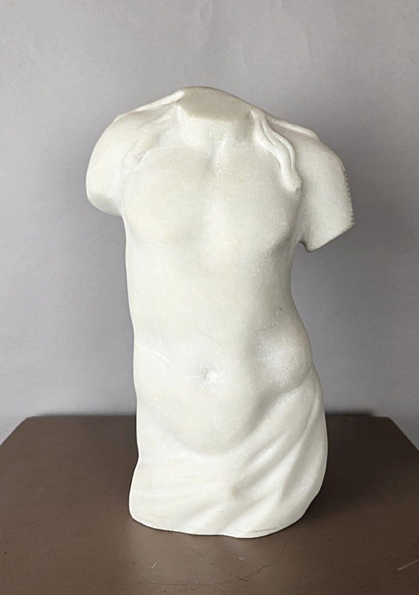 Torse en marbre blanc, 20th