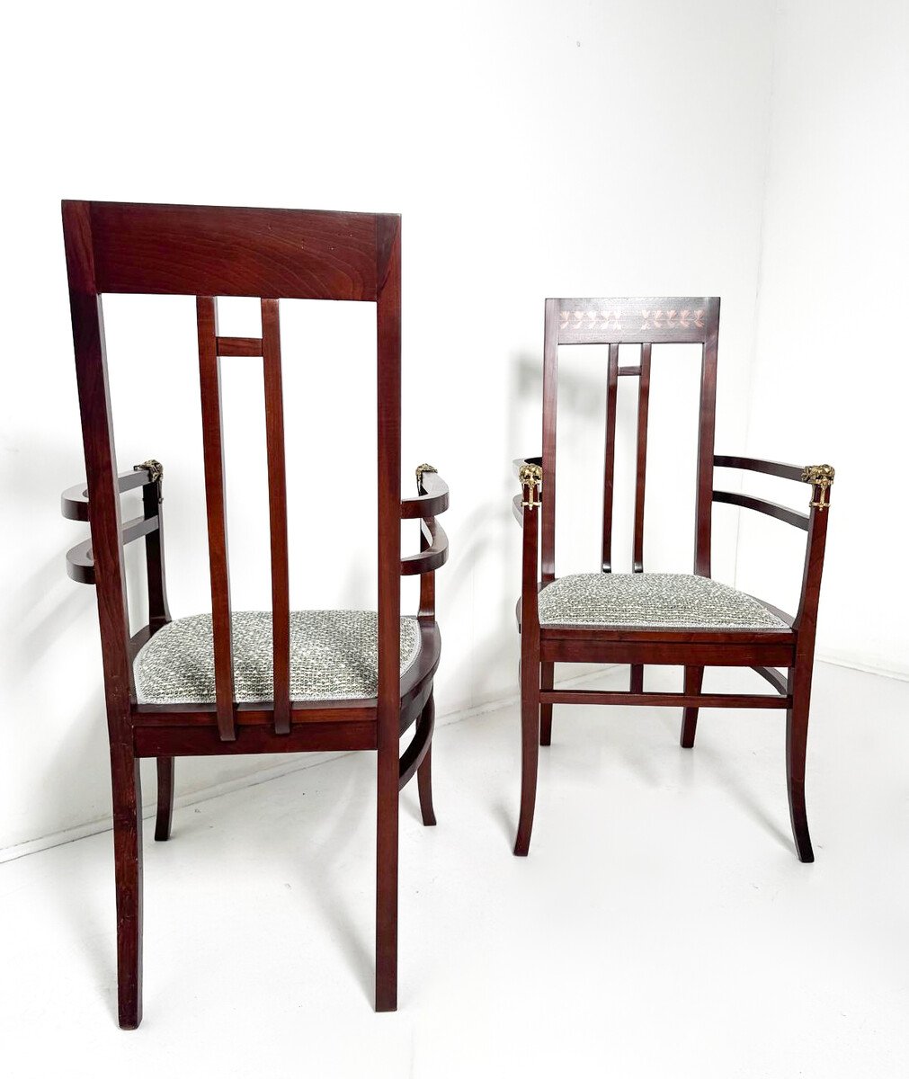 Pair Of Art Nouveau Chairs By Carlo Zen, Italy, Circa 1900-photo-2