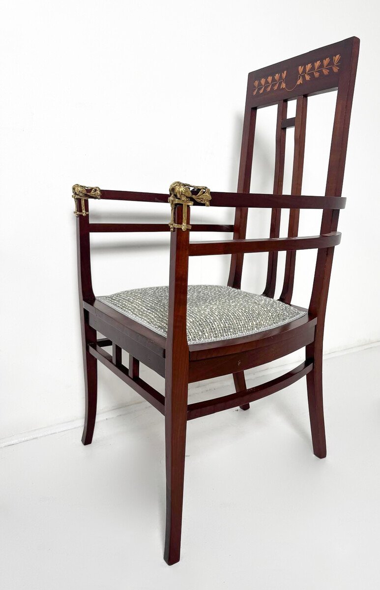 Pair Of Art Nouveau Chairs By Carlo Zen, Italy, Circa 1900-photo-3