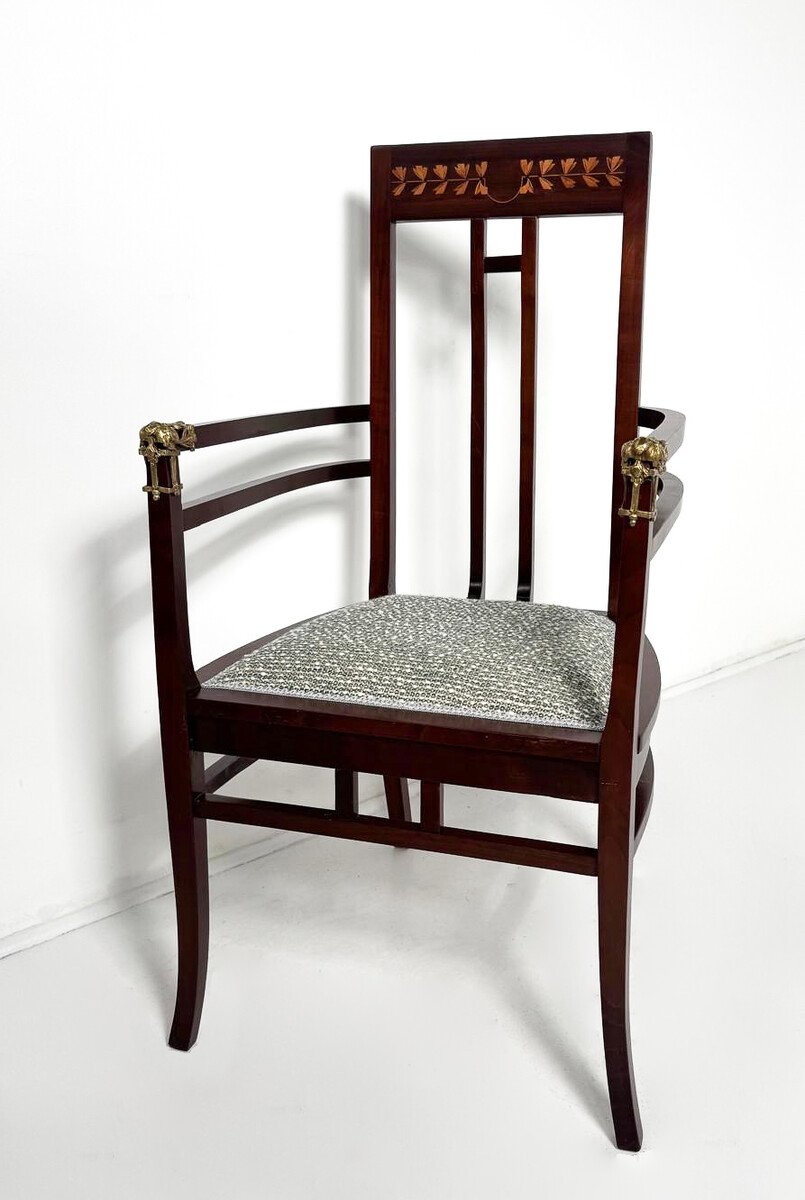 Pair Of Art Nouveau Chairs By Carlo Zen, Italy, Circa 1900-photo-5