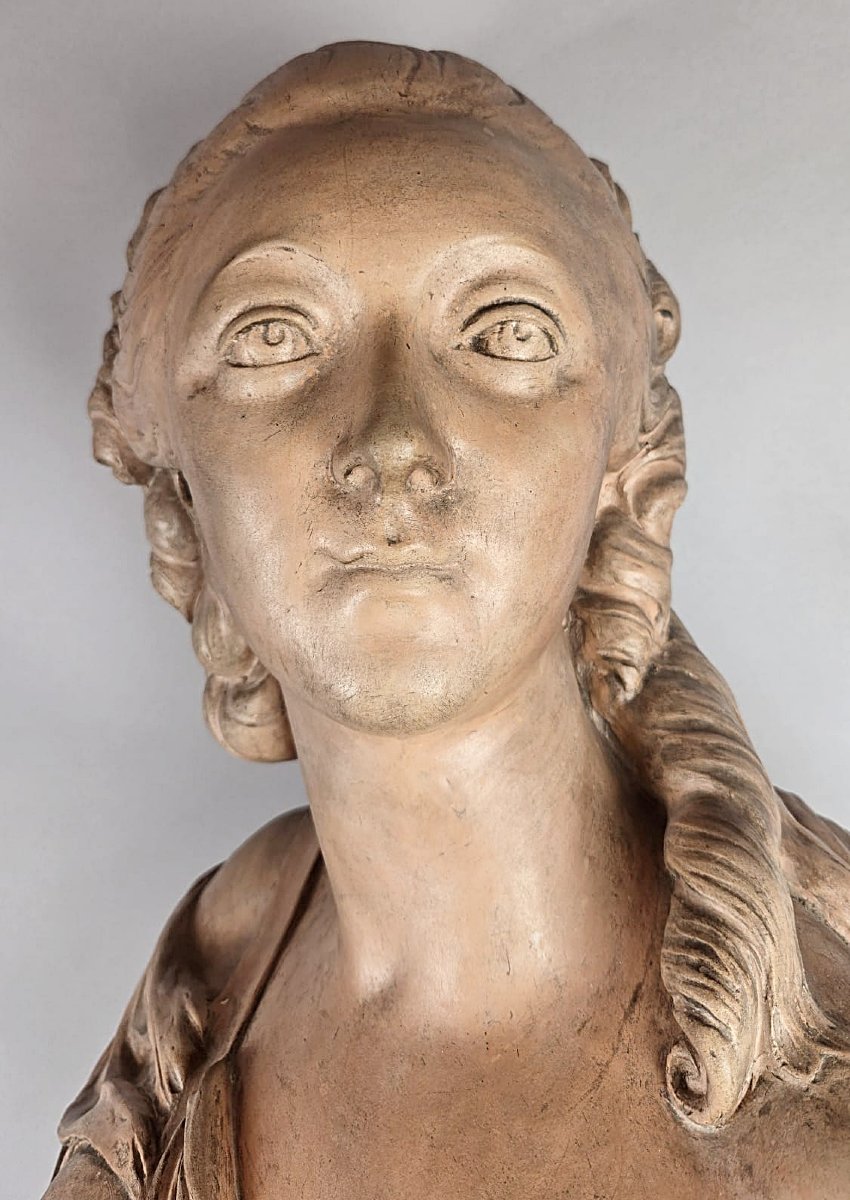 Buste de Madame du Barry en terre cuite, XIXᵉ siècle.-photo-1