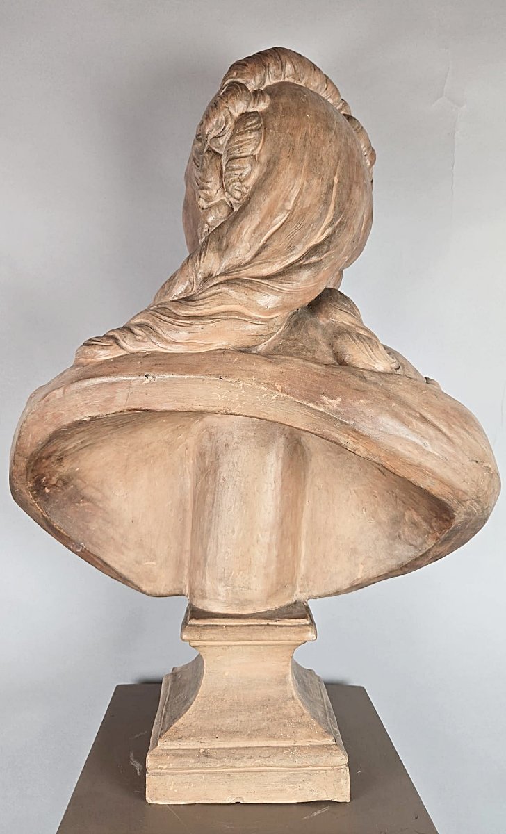 Buste de Madame du Barry en terre cuite, XIXᵉ siècle.-photo-4