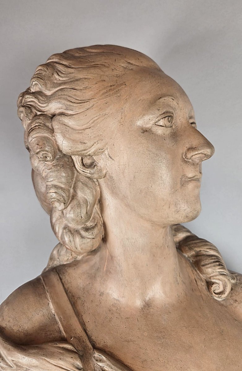 Buste de Madame du Barry en terre cuite, XIXᵉ siècle.-photo-8