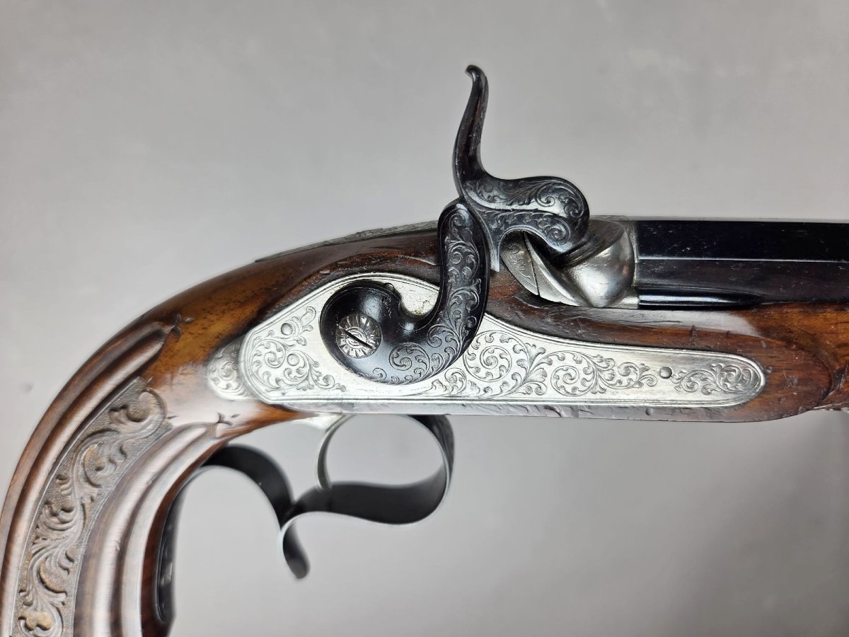 Coffret de pistolets de duel, Liège 1850-photo-6