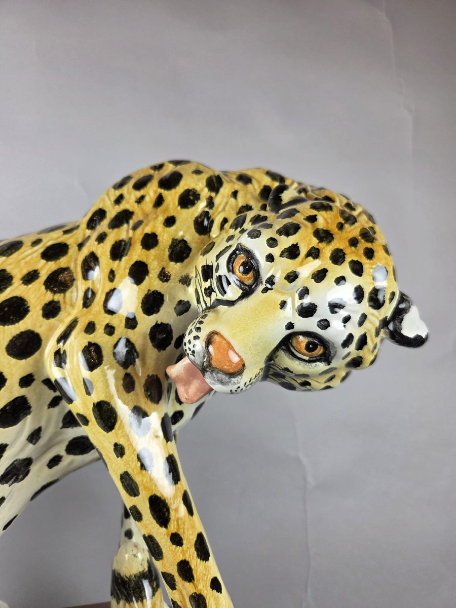 Glazed Terracotta Cheetah, Italy, Circa 1970-photo-2