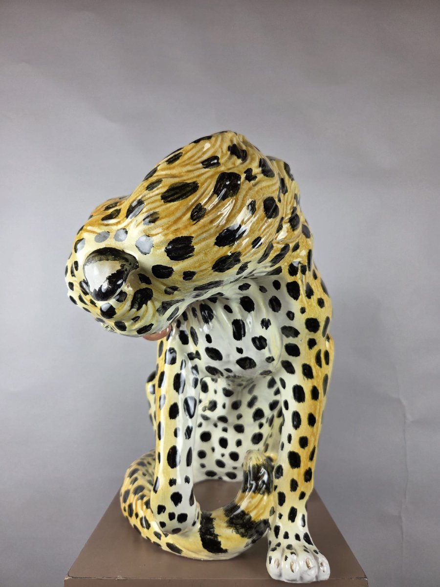 Glazed Terracotta Cheetah, Italy, Circa 1970-photo-1