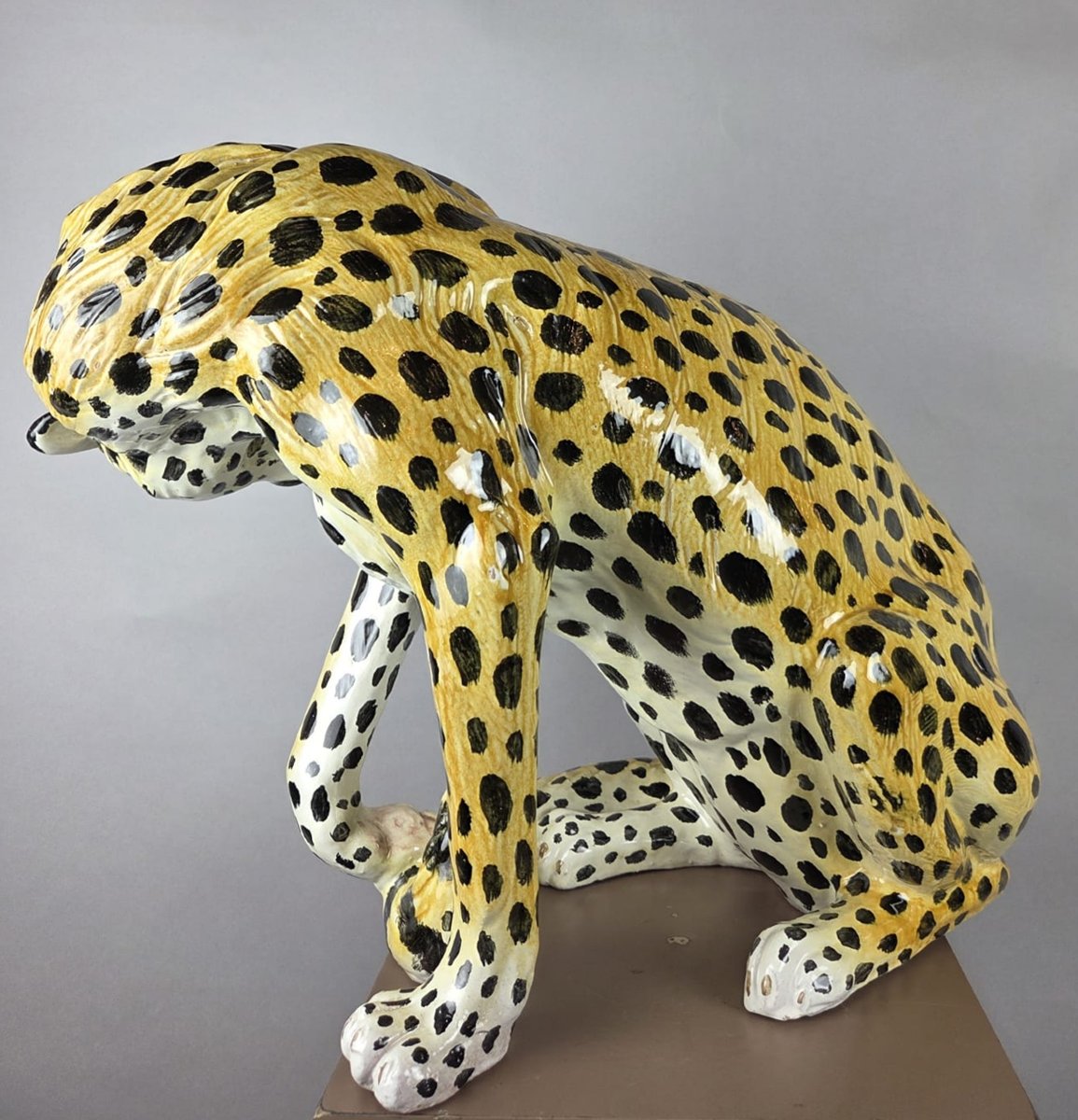 Glazed Terracotta Cheetah, Italy, Circa 1970-photo-2