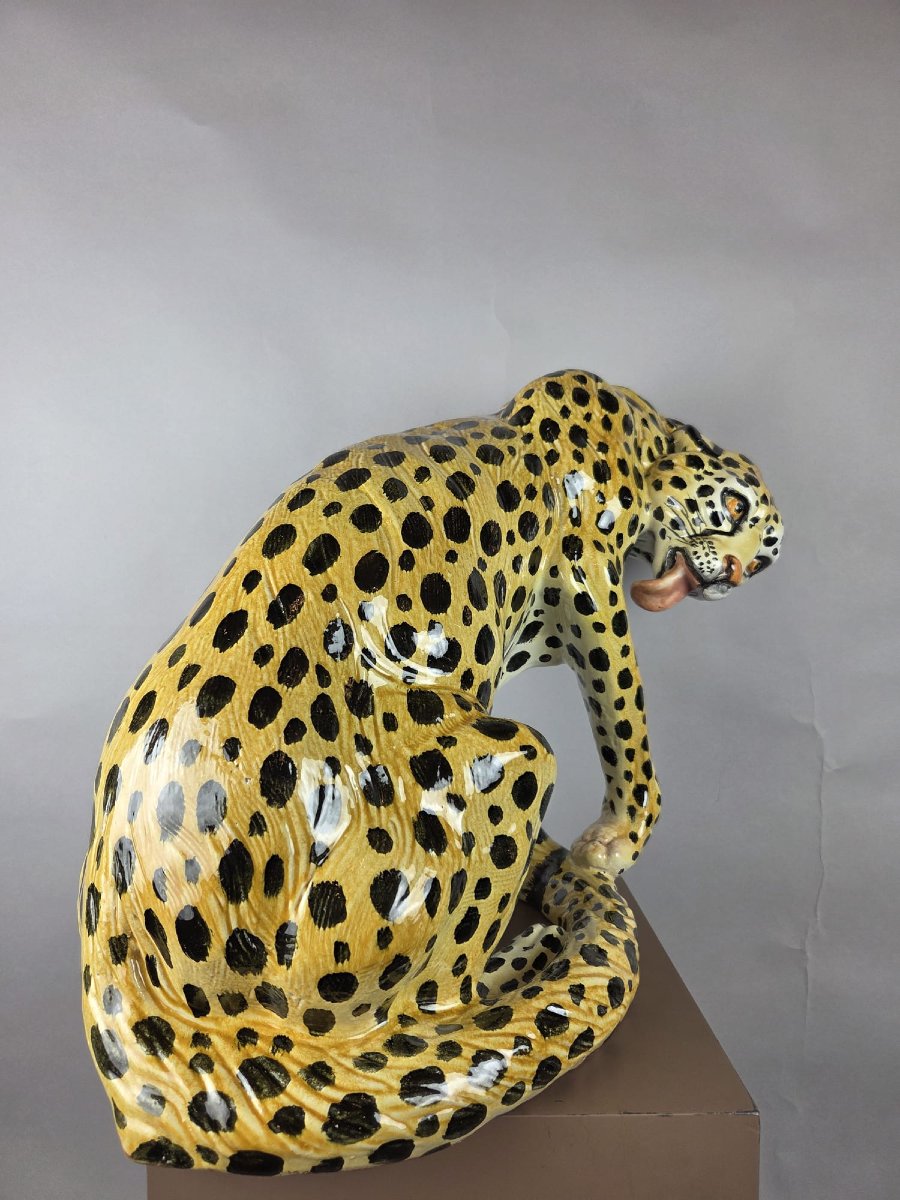 Glazed Terracotta Cheetah, Italy, Circa 1970-photo-3