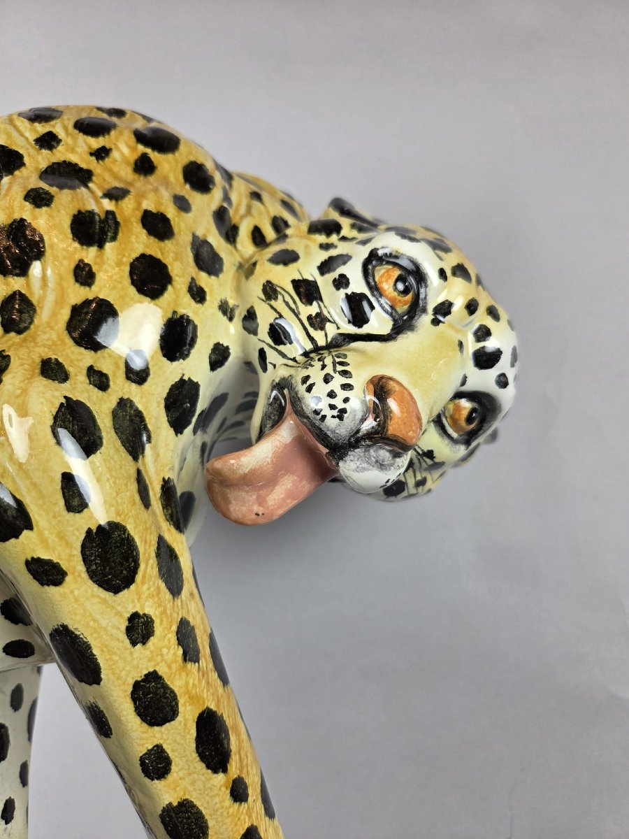 Glazed Terracotta Cheetah, Italy, Circa 1970-photo-4