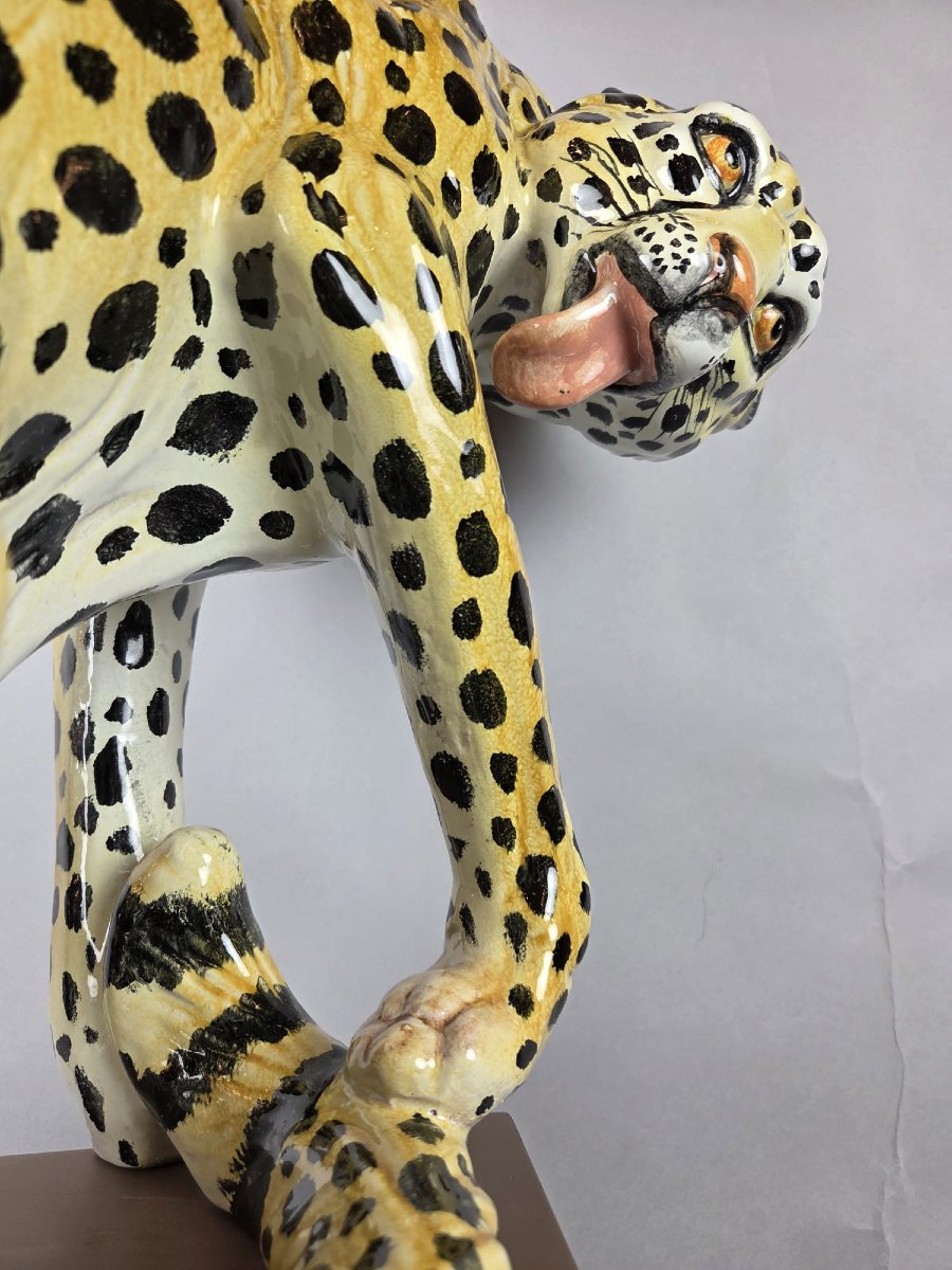 Glazed Terracotta Cheetah, Italy, Circa 1970-photo-5