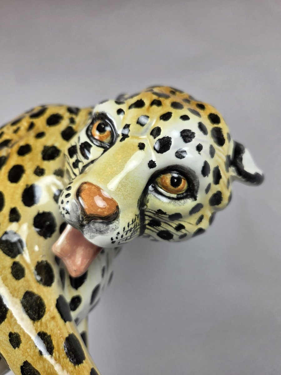 Glazed Terracotta Cheetah, Italy, Circa 1970-photo-6