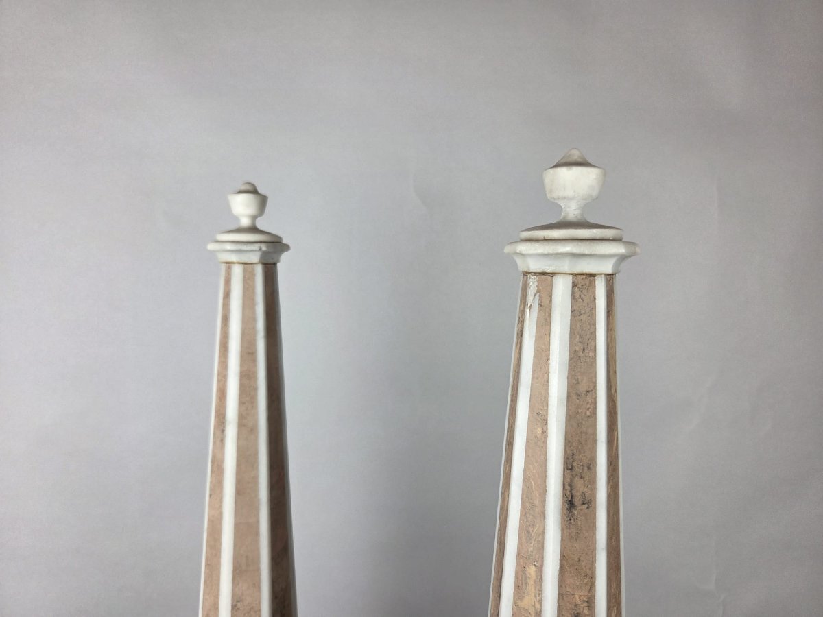 Pair Of Marble Obelisks, Late 19th–early 20th Century-photo-4