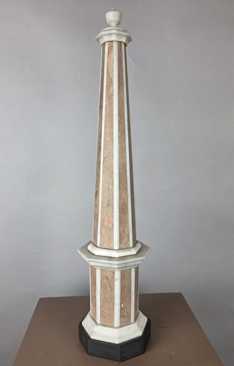 Pair Of Marble Obelisks, Late 19th–early 20th Century-photo-1