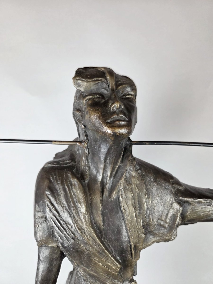Betty Wachsstock (école belge 20th) Bronze "Cri dans le silence". Signé-photo-3