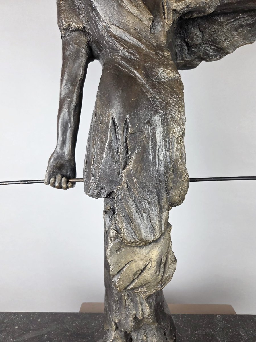 Betty Wachsstock (école belge 20th) Bronze "Cri dans le silence". Signé-photo-1