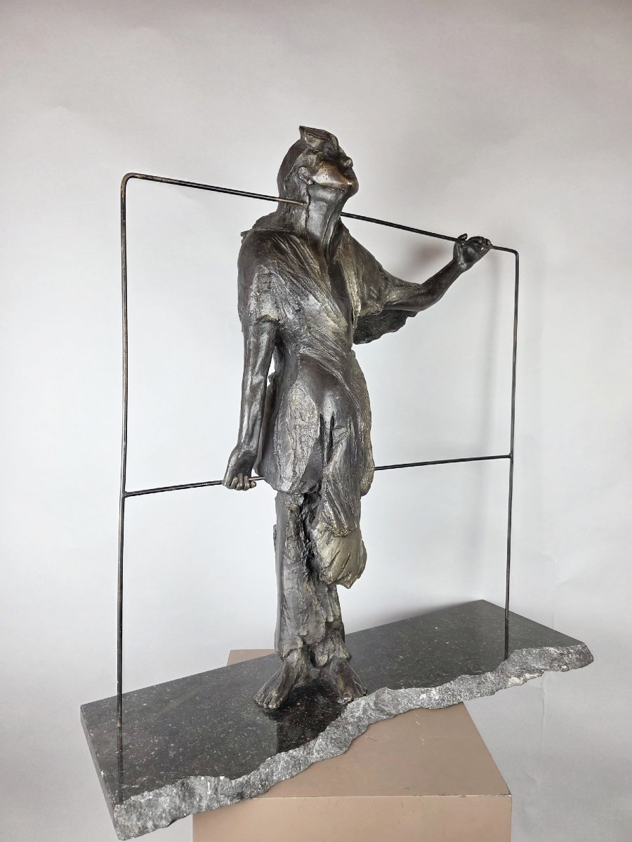 Betty Wachsstock (école belge 20th) Bronze "Cri dans le silence". Signé-photo-7