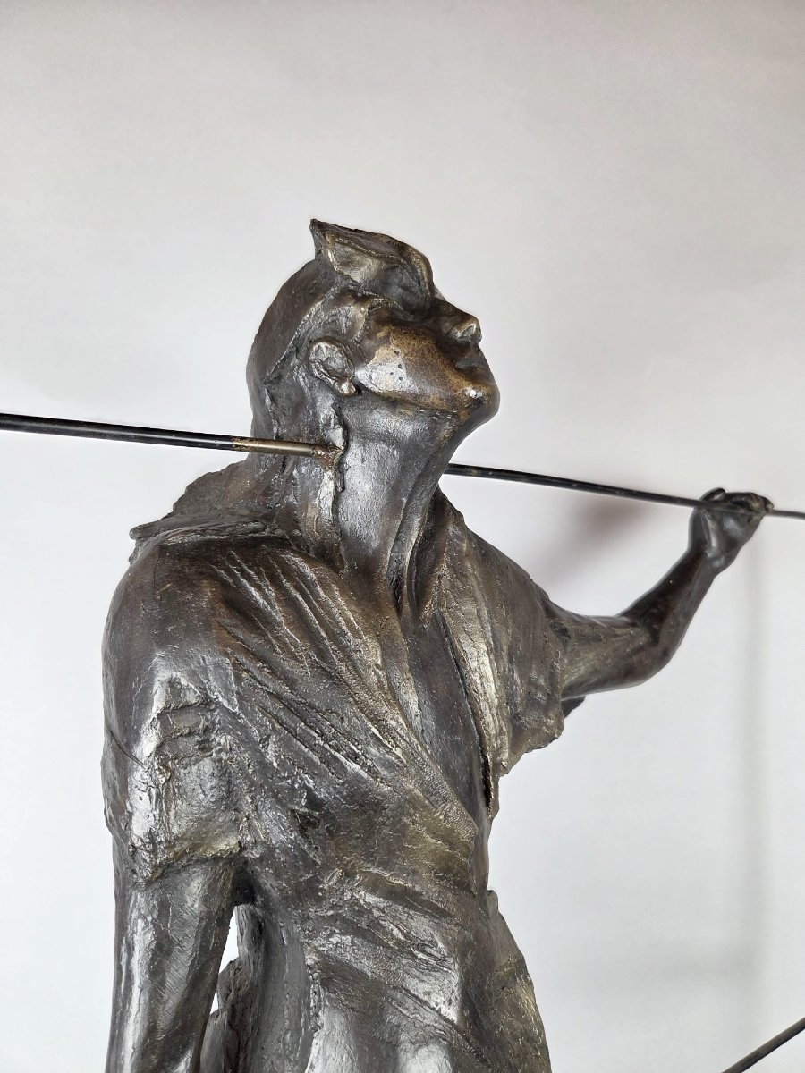 Betty Wachsstock (école belge 20th) Bronze "Cri dans le silence". Signé-photo-8