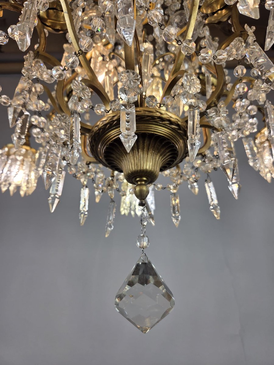 Small 1900s Brass Chandelier-photo-4