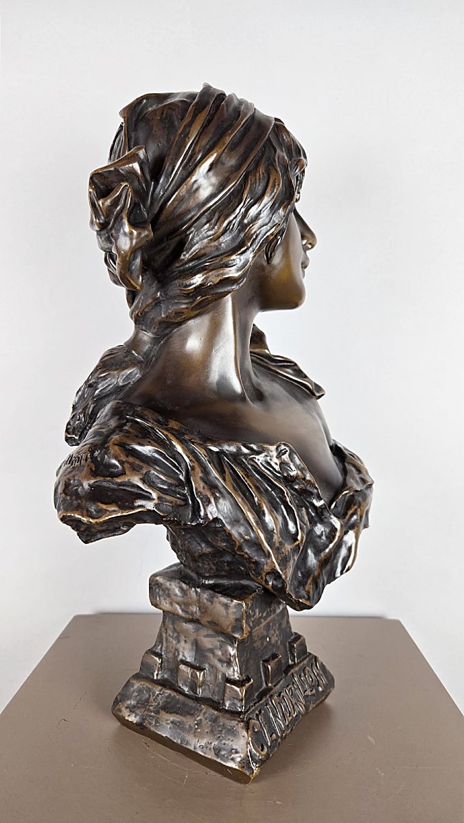 Bronze « Cendrillon », signé E. Villanis (1858-1914), époque Art nouveau.-photo-3