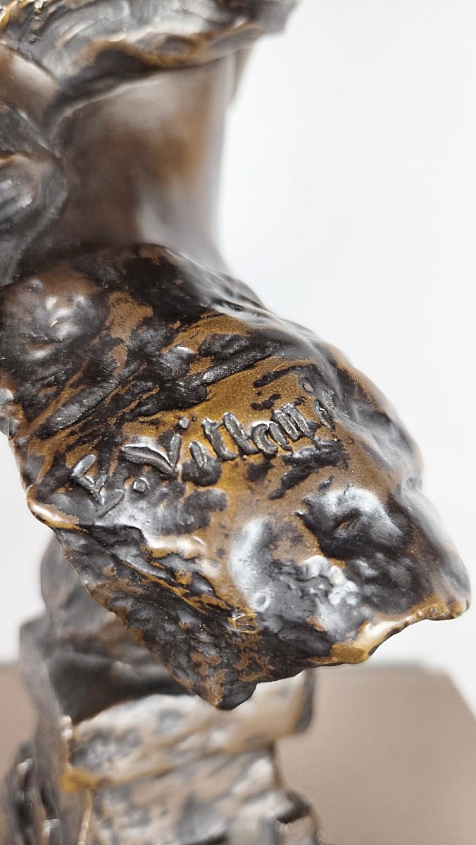 Bronze « Cendrillon », signé E. Villanis (1858-1914), époque Art nouveau.-photo-4