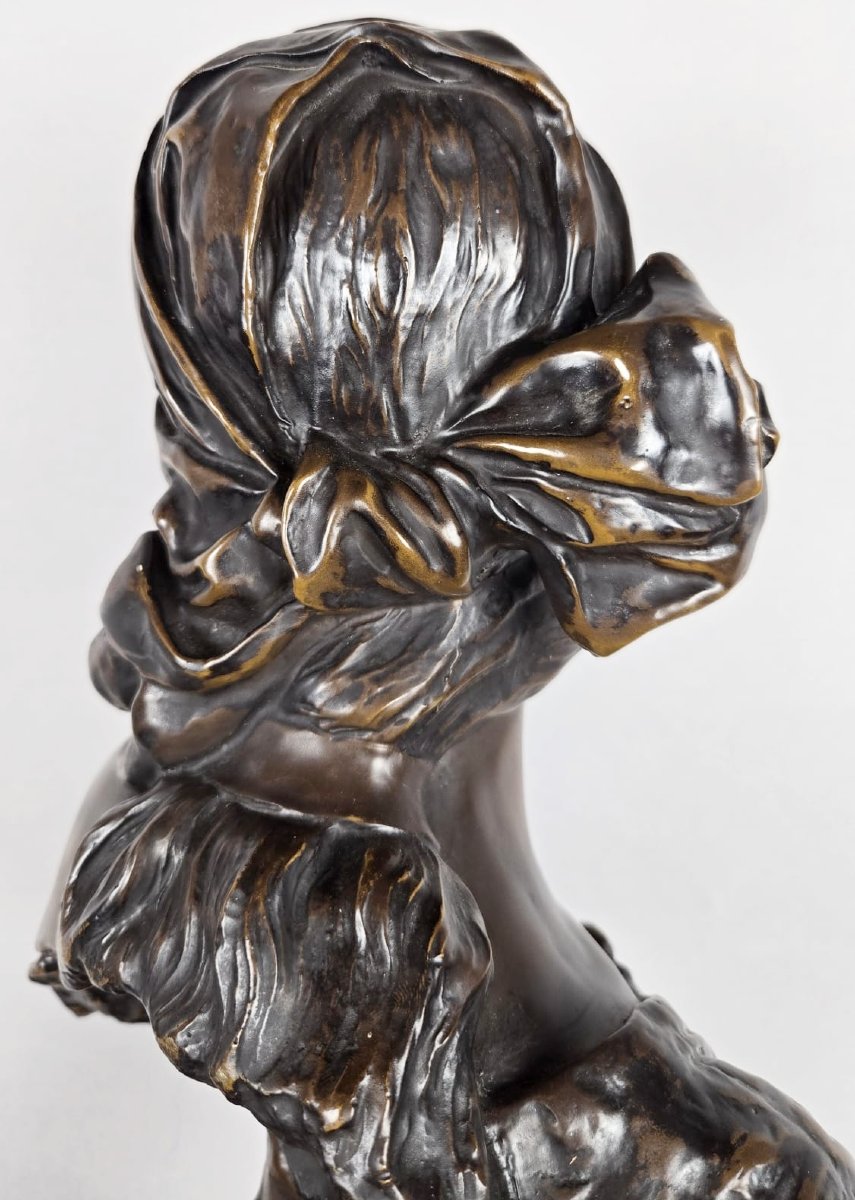 Bronze « Cendrillon », signé E. Villanis (1858-1914), époque Art nouveau.-photo-5