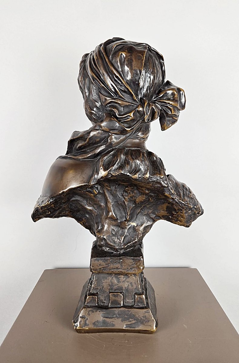 Bronze « Cendrillon », signé E. Villanis (1858-1914), époque Art nouveau.-photo-6