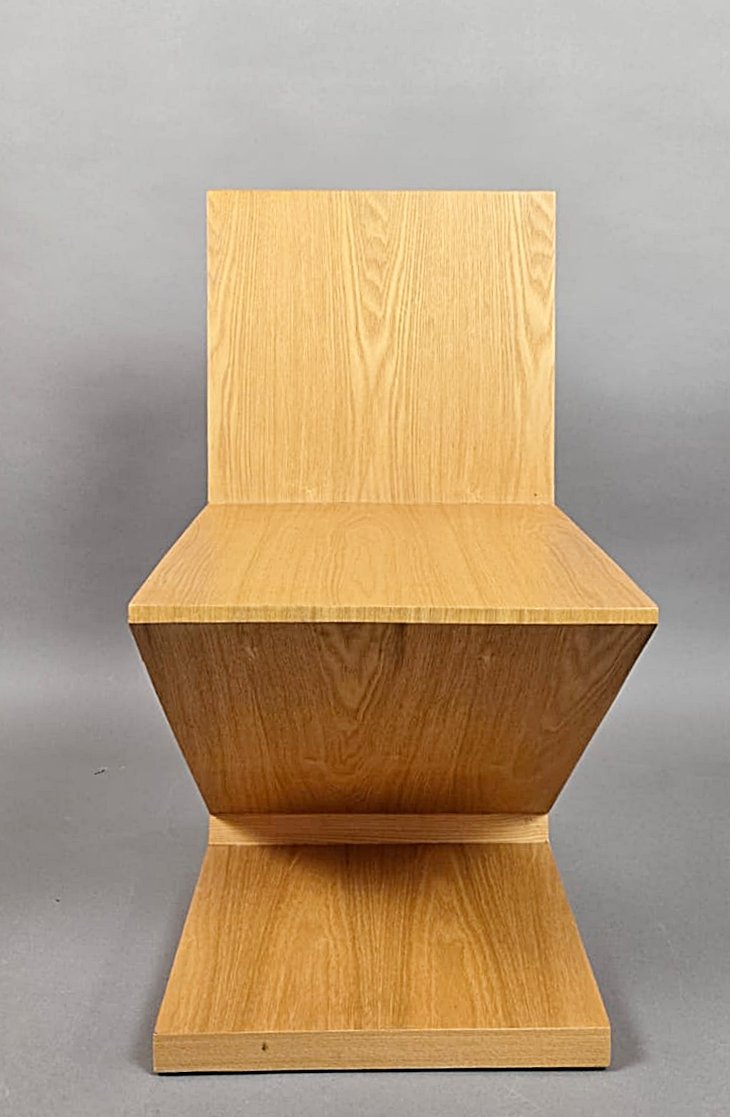 Ensemble de quatre chaises « Zig-Zag » de Gerrit Thomas Rietveld, vers 1970-photo-3