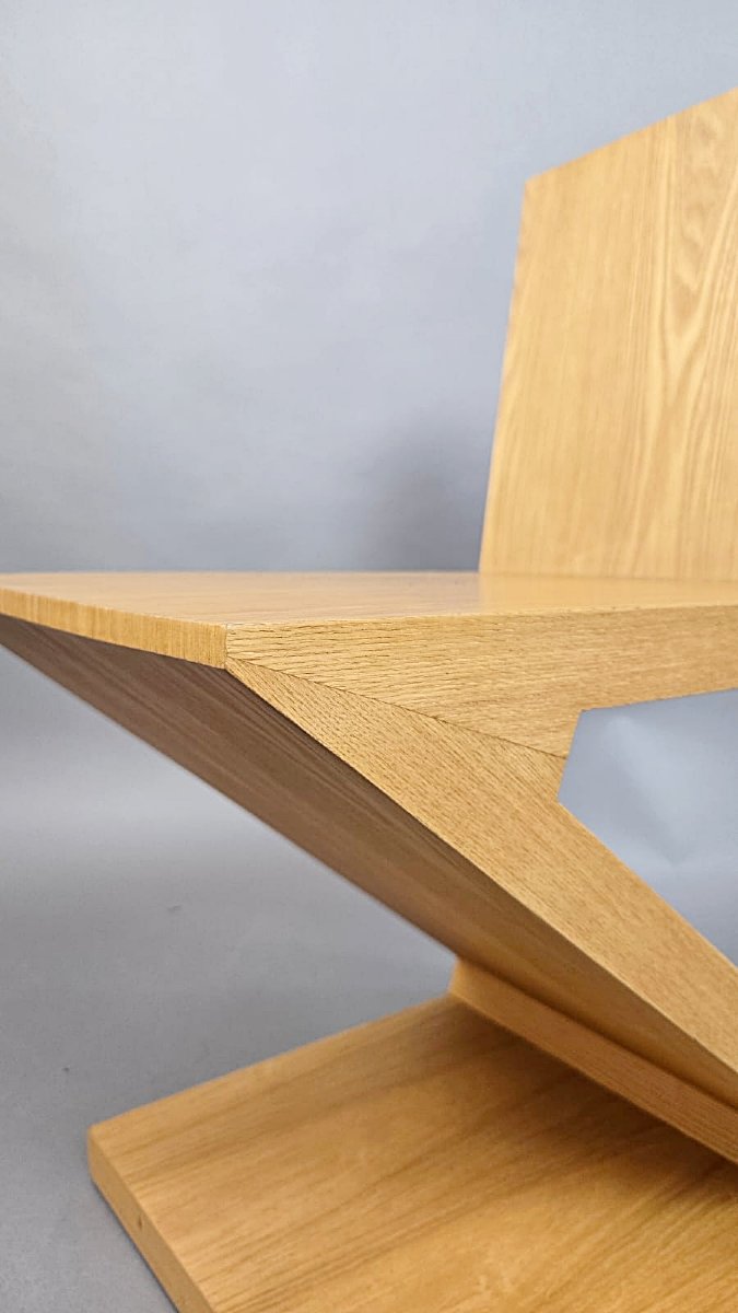 Ensemble de quatre chaises « Zig-Zag » de Gerrit Thomas Rietveld, vers 1970-photo-6