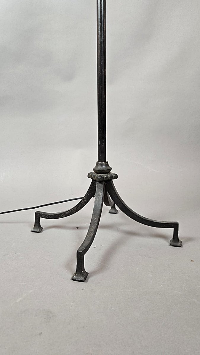 Wrought-iron And Murano Glass Floor Lamp, 1950s.-photo-5